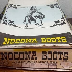 Vintage Nocona Leather Boots 7.5B Brown Western Riding Cowboy Made USA NIB L907